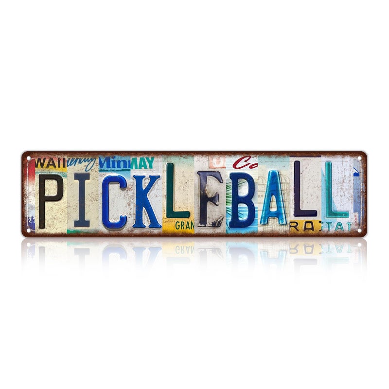 MTsigns Vintage Sport Metal Tin Signs Pickleball Street Signs Man cave Home Room Bar Wall Decor 16 x 4 Inches - Image 1